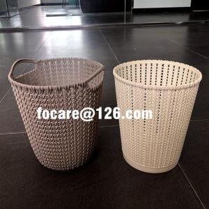 Rattan design plastic storage basket mold 