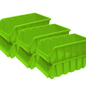 Stacking parts storage container mold, stackable storage bin box mold